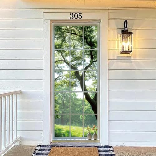 arricraft 2 Sheets Self-Adhesive Door Sticker, 80cmx200cm/31.5x78.7inch Windowsills Theme Door Murals Stickers PVC Removable Wallpaper Decoration for Home Bedrooms Living Room - style: Windowsills
