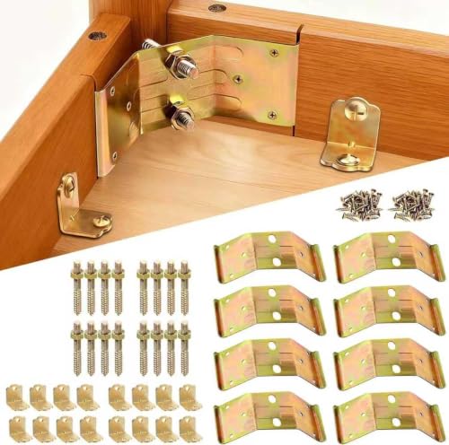 Table Leg Corner Brackets Heavy Duty with 90 Degree L Brackets 8PCS - color: Yellow