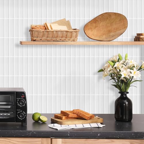 Alwayspon 10 Sheets 3D Peel and Stick PVC Backsplash Tiles, 10"x10" Self-Adhesive Wall Tile Stickers Stick on Subway Tiles for Kitchen Bathroom, Light Cyan - color: T80560