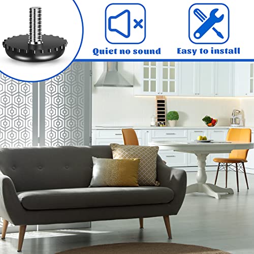 Dunzy 60 Pcs 1/4" Adjustable Furniture Leveler Screw Thread Leveling Feet