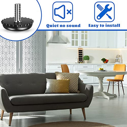 Dunzy 60 Pcs 1/4" Adjustable Furniture Leveler Screw Thread Leveling Feet