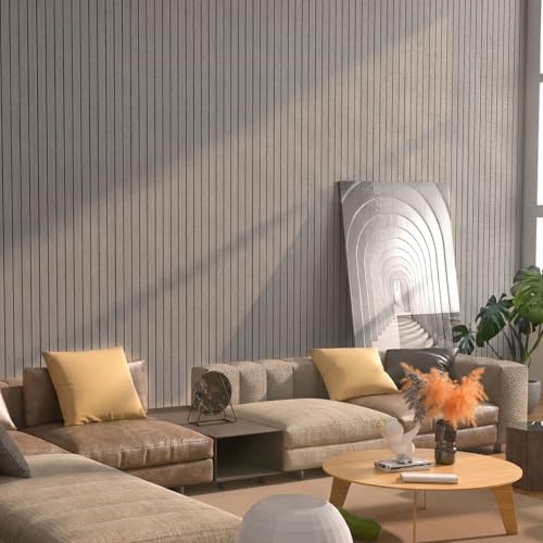 Peel and Stick Wood Slat Wall Panels, Grayish Brown, 118 x 15.7 in - color: Grayish Brown, size: 15.7" x 118"