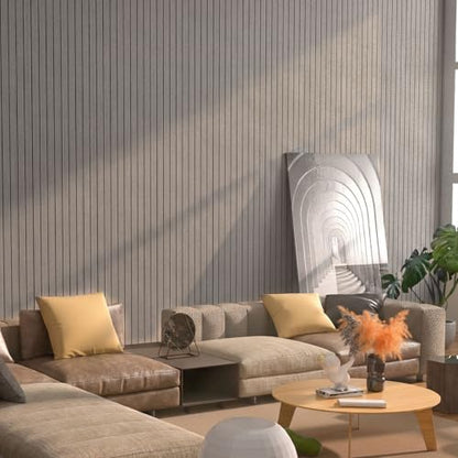 Peel and Stick Wood Slat Wall Panels, Grayish Brown, 118 x 15.7 in - color: Grayish Brown, size: 15.7" x 118"