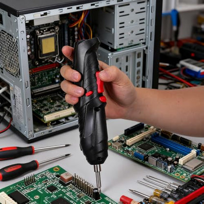 Rechargeable Cordless Screwdriver with Led Light Compact 6.7In