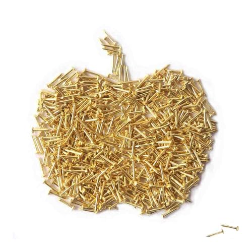 Tiny Wooden Nails for DIY Craft Projects, Antique Drawer Repairing, Mini Boxes Decorative Accessories[Set of 200pcs] (1×10mm, Gold) - color: Gold, style: 1*10mm
