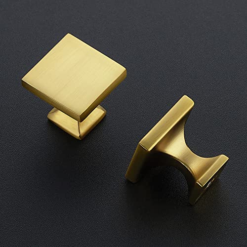 Ravinte Cabinet Knobs Brushed Brass Square Knobs, Drawer Knobs, 10 Pack - color: Brushed Brass