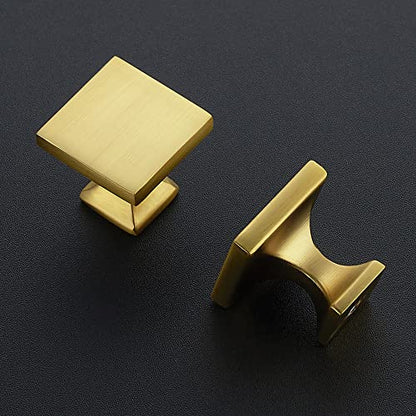 Ravinte Cabinet Knobs Brushed Brass Square Knobs, Drawer Knobs, 10 Pack - color: Brushed Brass