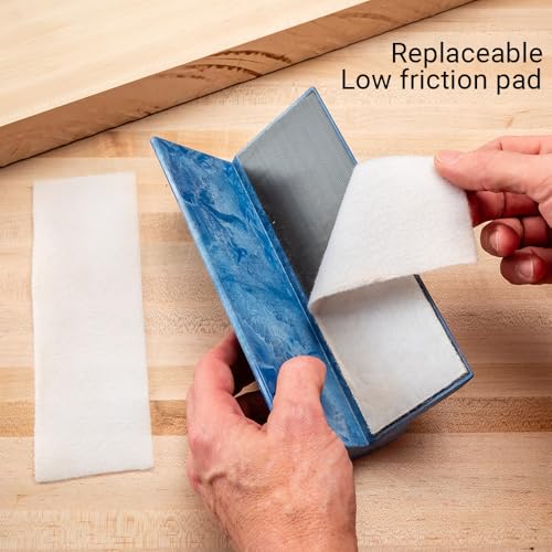 Rockler PSA Sanding Block 90 Degree Edge - Precision Tool for Woodworking, Hand Sander with PSA Backing - Edge Finishing Tool for Sharp Corners, Sandpaper Pad for Wood & Auto Body