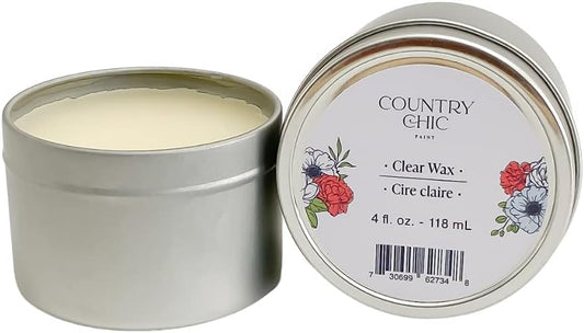 Furniture Wax - 100% Natural Sealant for Chalk Furniture Paint or Raw Wood, Light Protection, Easy To Apply, No Odor, Eco-Friendly - 7 Color Choices - Clear (8 oz) - color: Clear, size: 8 Ounce (Pack of 1)