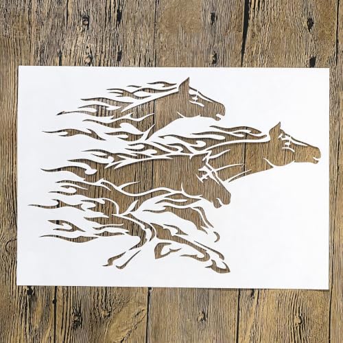 TIAMECH A4 Reusable Running Wild Galloping Horse Stencil for Painting - color: Running Wild Galloping Horse