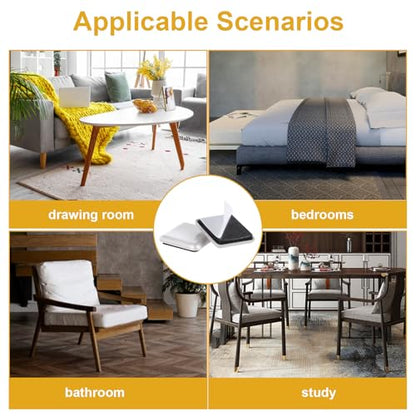 12Pcs Furniture Sliders, Square Self-Adhesive Furniture Sliders Pads