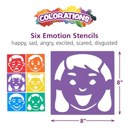 Emotional Stencils Set of 6, Homeschool, Home School Use - style: Emotions 6PK
