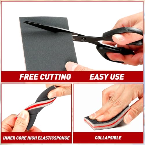 24 PCS Sanding Sponge Block 800-1000 Grit Wet Dry Sandpaper for Wood Metal - color: 800-1000g, size: 24 Pcs