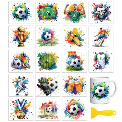 Peacoblue Football Rub On Transfers for Craft, Transfer Sticker - style: Football