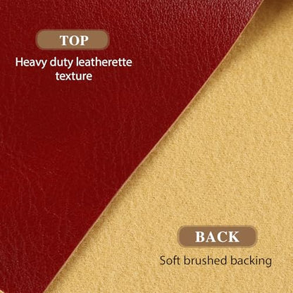 Faux Leather Fabric, Marine Vinyl Fabric, 1.05mm Thick Vinyl Upholstery Soft Durable Synthetic Material PU Leather for Sofa Chairs Bags DIY Crafts Sewings,5 Yard 55" x 180" Red - color: Red, size: Pre-cut 5 Yard (54" x 180")