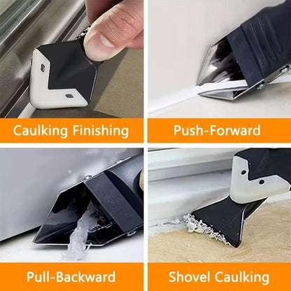 Multi-Purpose Caulking Tool Kit, Caulk Remover Grout Scraper with 5 Replaceable Silicone Tips for Kitchen Bathroom Tile Floor Window Home Improvement(9pcs/set)