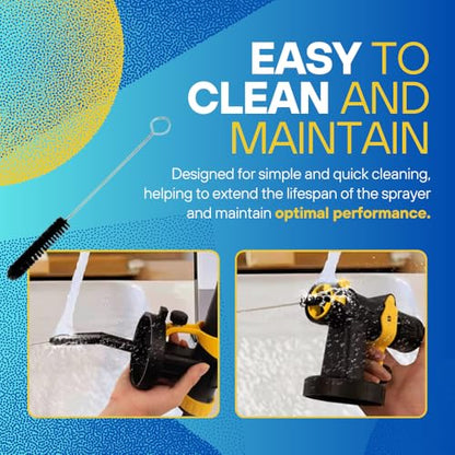 TWOWS, Paint Sprayer, 600W, HVLP Paint Gun, with 1200Ml Container, Cleaning & Viscosity Cup,4 Copper Nozzles and 3 Patterns, for House, Walls, Furniture, Carbinets, Fence, Door etc, Easy to Clean.
