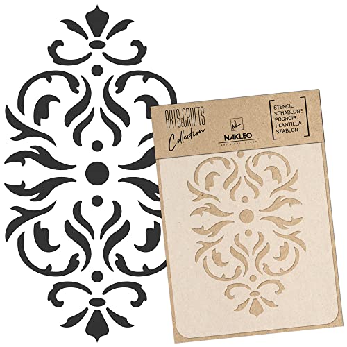 NAKLEO Painting Stencil for Crafts A4 8.3” x 11.8”, Classic Baroque Ornament Pattern, Reusable Plastic DIY & Scrapbooking Drawing Template, Decoupage Art Home Decor, Wall Wood Fabric Furniture - color: Classic Baroque, size: A4