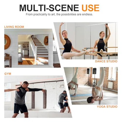 Delma Home Gym Mirror, 48"x24"x2PCS, Silver - size: 48''x24''x2PCS