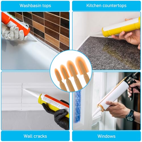4PCS Multi Size Flexible Silicone Caulking Spatula Set