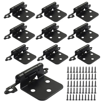 Self Closing Cabinet Hinges, 10 Pack, Black - color: Black