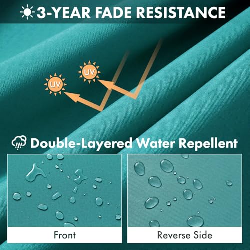 MIULEE Turquoise Outdoor Cushions 2 Pack,18.5x16x3 Inch Waterproof Cushions - color: Turquoise, size: 18.5 x 16 x 3 Inch