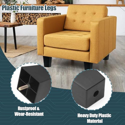 Luomorgo 3 Inch Plastic Table Legs, Black Couch Leg, 4 Pcs - color: Square Tapered, size: 3 Inch