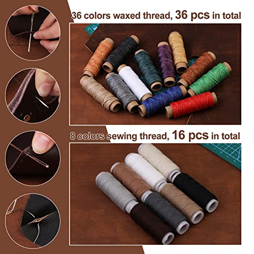 628 Pcs Leather Working Tools Kit, Leather Crafting Kit with Tools Supplies - size: 628 Pcs