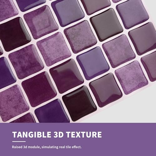 VICCI 20-Pack 6x6 Purple Peel and Stick Backsplash Tiles - color: Purple Mix