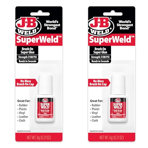 J-B Weld Clear Superglue 6g Brush-On Cap, 2 Pack, - size: 6g 2 Pack