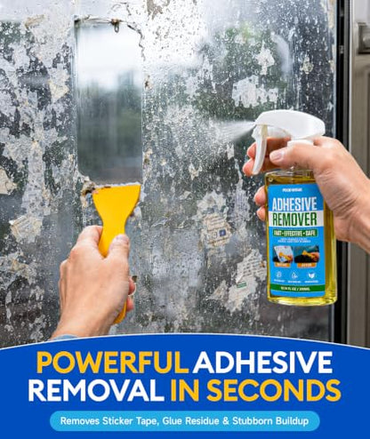 Adhesive Remover Spray with Scraper, 10 oz