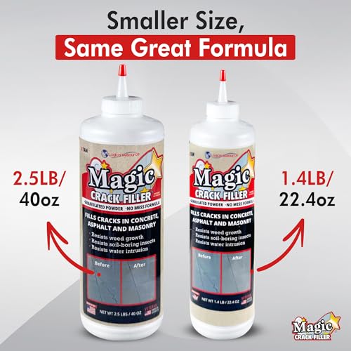 Tan 1.4 LB Magic Crack Filler Bottle, Tan - Easy, No-Mess Crack Repair for Concrete, Masonry & Asphalt - Durable & Weather-Resistant