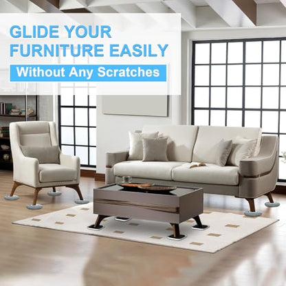 New Upgrade Furniture Movers Sliders - Multi-Surface Furniture Sliders - size: 4.3in 8+8Pack