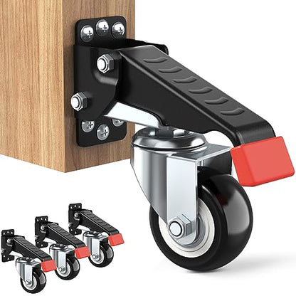 SPACEKEEPER Workbench Casters kit 660 Lbs- Retractable Casters, 4 Pack