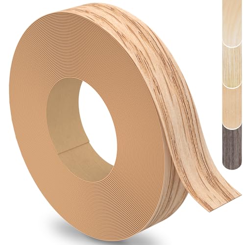 Red Oak Edge Banding, 3/4 inch x 250ft Plywood Veneer Wood Edge Banding, Preglued Wood Tape Banding for Cabinet Repair - color: Red Oak, size: 3/4"x 250ft