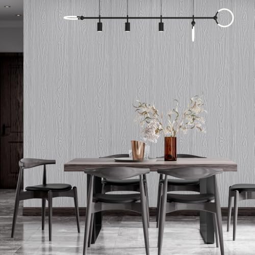 Wood Grain Contact Paper 15.7" x 236" Peel and Stick Wallpaper Grey - color: Gray, size: 15.7" x 236"