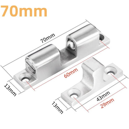 2Pcs Cabinet Door Catch, Solid Stainless Steel Adjustable Ball Tension Roller Catch Cabinet Door Double Ball Tension Catch with Screws for Ship Yacht RV (70MM) - size: 70MM