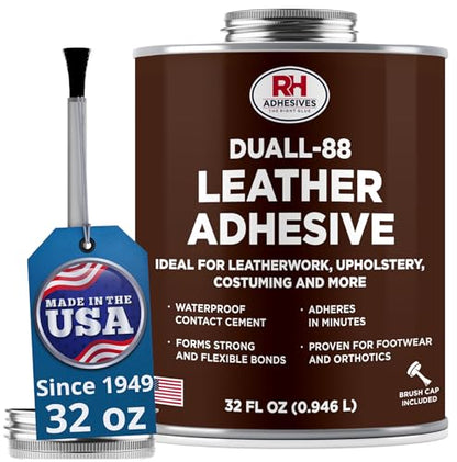Duall-88 Leather Glue 32 oz - Leather Cement for Upholstery & Repair - size: 32 oz.