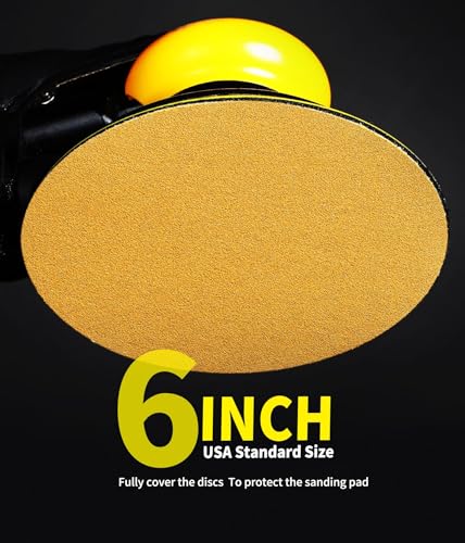 6 Inch Sanding Discs Hook and Loop No Hole, 100 Grit Sandpaper, Da Sandpaper for Automotive and Woodworking, 100 Pack - style: 100 Grit