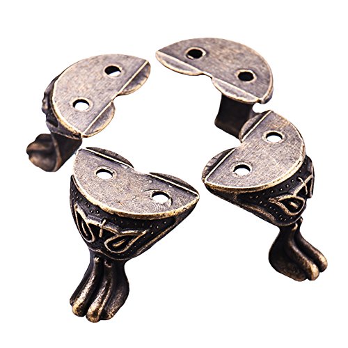 Antique Brass Box Feet 4 Pcs Zinc Alloy Legs for Jewelry Boxes
