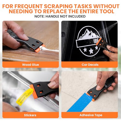 Perco Plastic Scraper Blade Refills - 1.5" Double-Edged - 10 Blades Per Box - size: Blade Refill