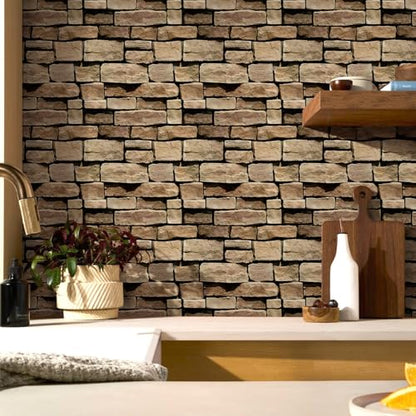 3D Faux Stone Wall Panels Peel and Stick, Designed for Quick DIY - color: Stone-SM-D