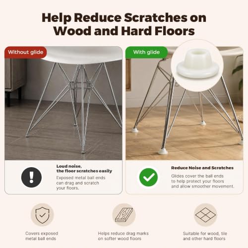 32 Pack 7/16 Inch White Nylon Chair Glides - color: White