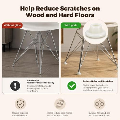 32 Pack 7/16 Inch White Nylon Chair Glides - color: White