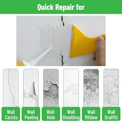Bates- Drywall Repair Kit, 2 pcs of Wall Spackle Repair Paste(120g Each), Drywall Patch Kit, Spackle for Drywall Hole Filler, Wall Putty Hole Repair, Hole Filler Putty for Walls