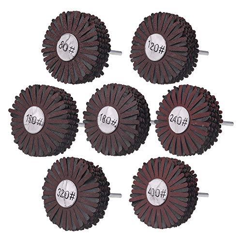 Rocaris 7 Pack Abrasive Cloth Flap Wheel 80/120/150/180/240/320/400 Grit