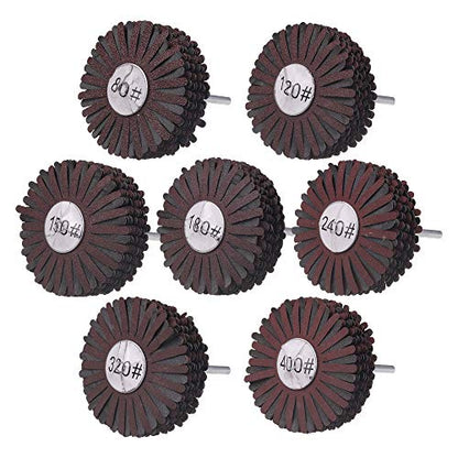 Rocaris 7 Pack Abrasive Cloth Flap Wheel 80/120/150/180/240/320/400 Grit