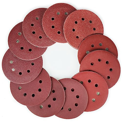 110-Pack 5 Inch 8 Hole Sanding Discs, 40-1000 Grit Hook and Loop Sandpaper - style: 110PCS (40-1000 Grit)