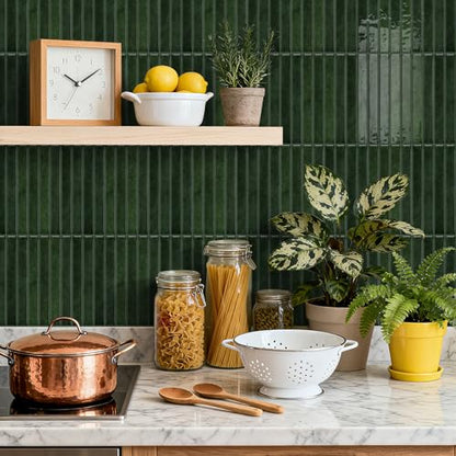 VICCI Peel and Stick Backsplash, Fresh Green, 4.72x9.68 Inch - color: Fresh Green