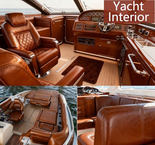 CDY Marine Vinyl Faux Leather: Soft Waterproof Faux Leather Fabric 54"x 36" - color: Brown